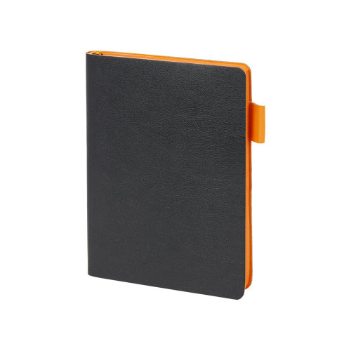 Ежедневник недатированный А5 Boston, черный (оранжевый обрез)
