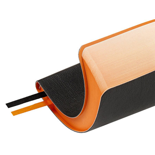 Ежедневник недатированный А5 Boston, черный (оранжевый обрез)