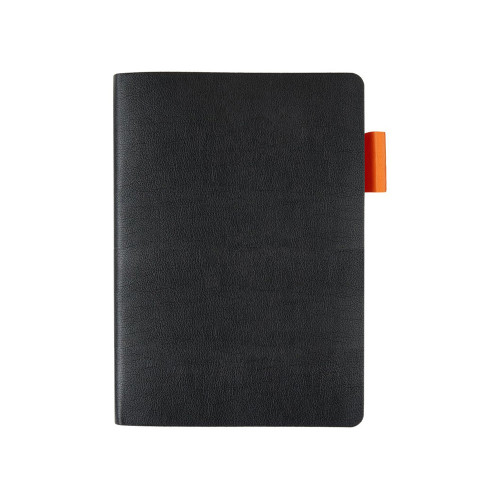 Ежедневник недатированный А5 Boston, черный (оранжевый обрез)