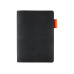 Ежедневник недатированный А5 Boston, черный (оранжевый обрез)