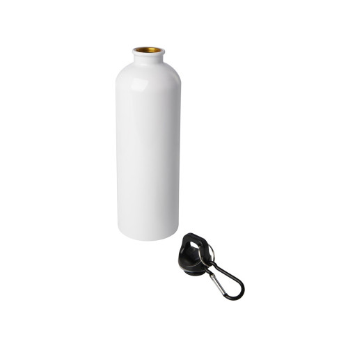 Одностенная бутылка для воды с карабином Oregon, изготовленная из нержавеющей стали, сертифицированной по стандарту RCS, объемом 750 мл - Белый Одностенная бутылка для воды с карабином Oregon, изготовленная из нержавеющей стали, сертифицированной по стандарту RCS, объемом 750 мл - Белый