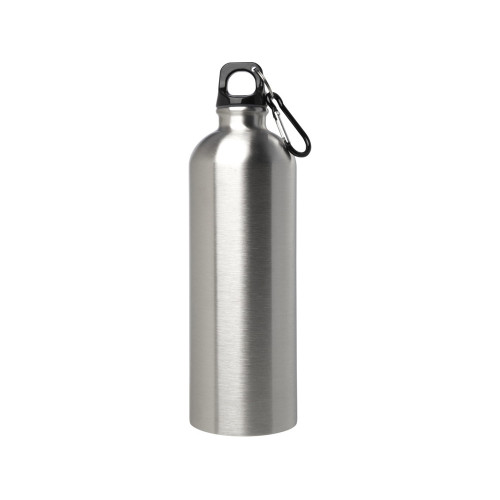 Одностенная бутылка для воды с карабином Oregon, изготовленная из нержавеющей стали, сертифицированной по стандарту RCS, объемом 750 мл - Серебряный