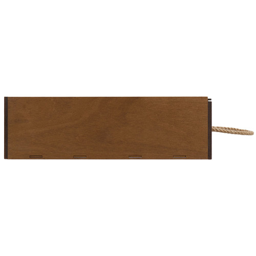 Подарочная коробка из фанеры Constellation 330х220х100 мм, фанера 6 мм, крышка на выдвижных пазах черная ЛХДФ 3 мм, бечевка