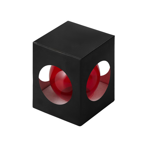 Стеклянный елочный шар Frozi, красный прозрачный, с серебристым колпачком