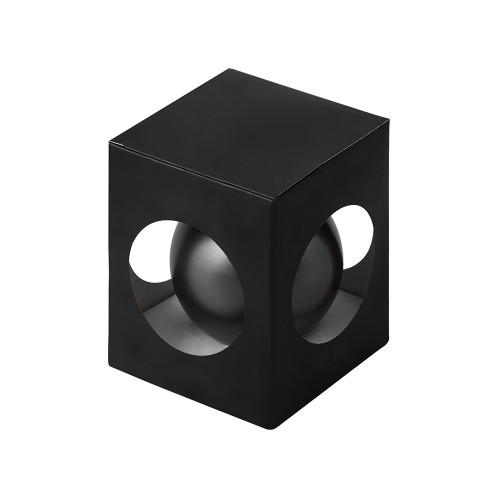 Стеклянный елочный шар Christmas bauble, черный металлик, с серебристым колпачком в черной коробке