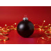 Стеклянный елочный шар Christmas bauble, черный металлик, с серебристым колпачком в черной коробке