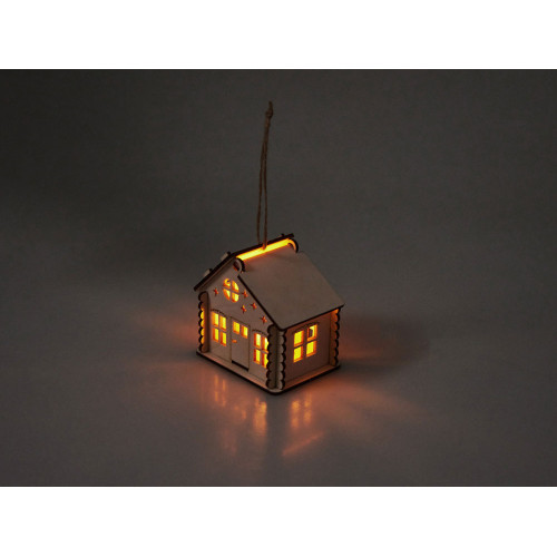 Подвеска с подсветкой домик (с мерцающей свечкой) Подвеска с подсветкой домик (с мерцающей свечкой)