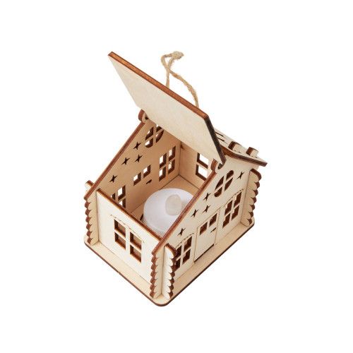 Подвеска с подсветкой домик (с мерцающей свечкой) Подвеска с подсветкой домик (с мерцающей свечкой)