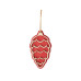 Подвеска шишка с цветной подложкой, красная подложка