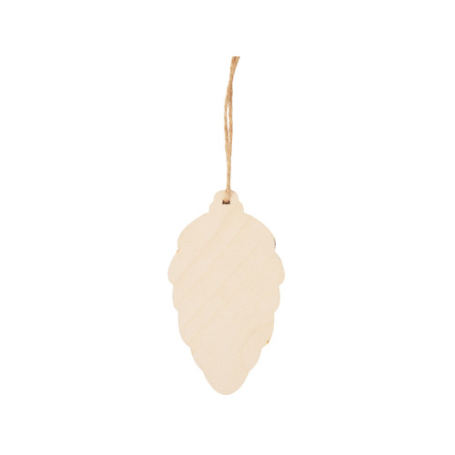 Подвеска шишка с цветной подложкой, красная подложка