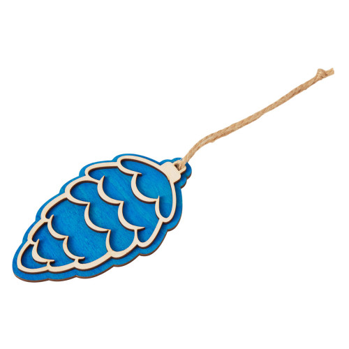 Подвеска шишка с цветной подложкой, синяя подложка Подвеска шишка с цветной подложкой, синяя подложка