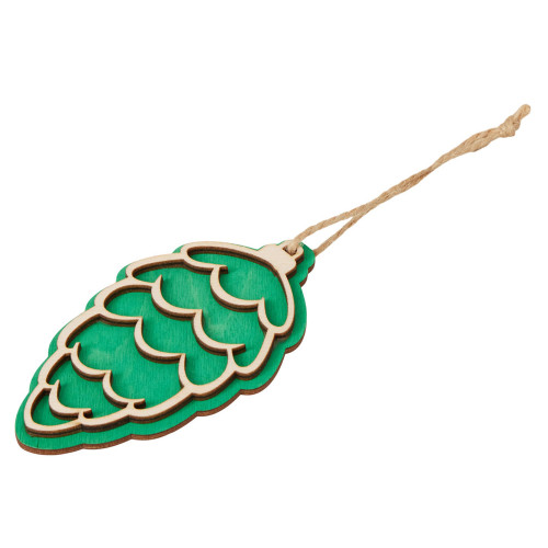 Подвеска шишка с цветной подложкой, зеленая подложка Подвеска шишка с цветной подложкой, зеленая подложка