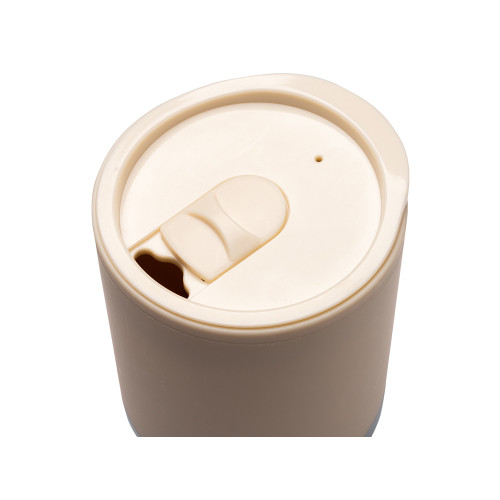 Термокружка LINDE с двойными стенками из переработанного полипропилена, бежевый