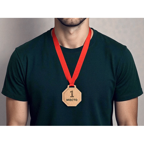 Медаль из бука Octagon, ромб Медаль из бука Octagon, ромб