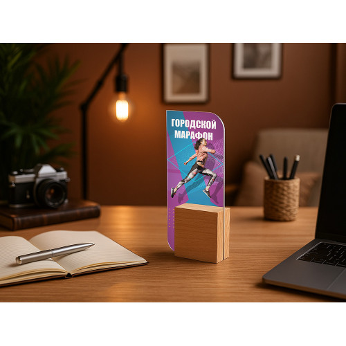 Награда из акрила с деревянным основанием Valor