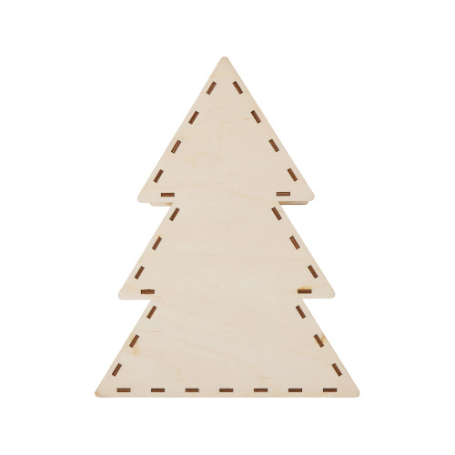 Шкатулка из фанеры в виде елки Firytale , серебристая Шкатулка из фанеры в виде елки Firytale , серебристая