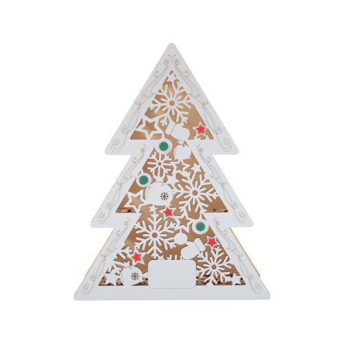 Шкатулка из фанеры в виде елки Firytale , серебристая Шкатулка из фанеры в виде елки Firytale , серебристая