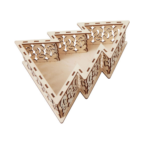 Шкатулка из фанеры в виде елки Firytale , серебристая Шкатулка из фанеры в виде елки Firytale , серебристая