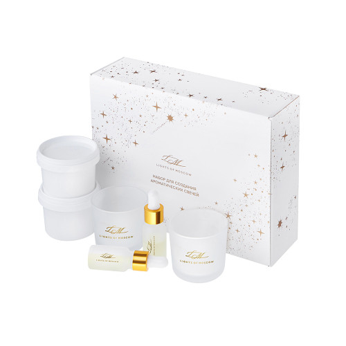 Набор для создания 2-х ароматических свечей: амбра и табак/маракуйя, сандал и пачули