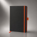 Блокнот ColorNote Black, твердая обложка A5, 80 листов, черный с оранжевым