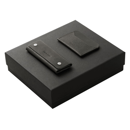 Подарочный набор Long River: картхолдер, ключница, черная коробка Подарочный набор Long River: картхолдер, ключница, черная коробка