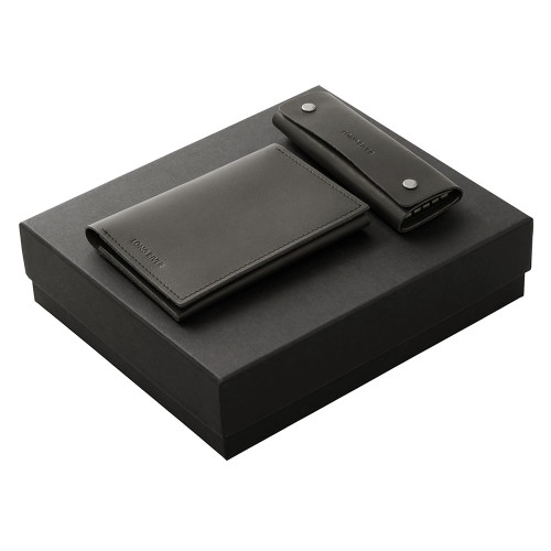 Подарочный набор Long River: обложка для паспорта, ключница, черная коробка