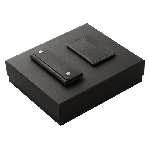 Подарочный набор Long River: картхолдер, ключница (без лого Long River), черная коробка Подарочный набор Long River: картхолдер, ключница (без лого Long River), черная коробка