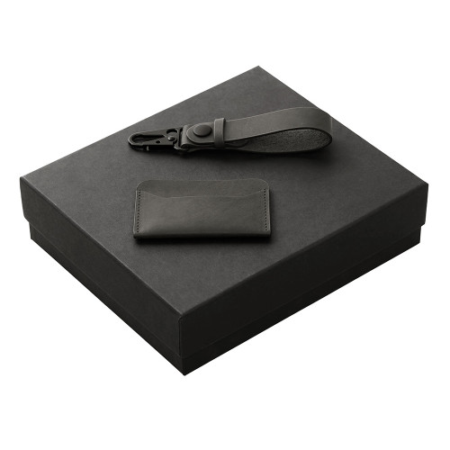 Подарочный набор Long River: картхолдер, ремешок для ключей (без лого Long River), черная коробка Подарочный набор Long River: картхолдер, ремешок для ключей (без лого Long River), черная коробка