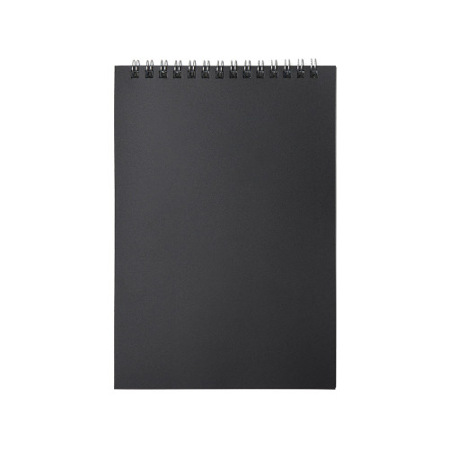 Блокнот на пружине в пластиковой обложке А5, черный Блокнот на пружине в пластиковой обложке А5, черный