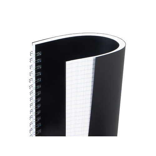 Блокнот на пружине в пластиковой обложке А5, черный Блокнот на пружине в пластиковой обложке А5, черный