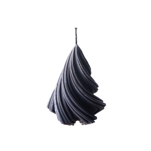 Свеча Елка, ароматическая, черная с серебристым напылением Свеча Елка, ароматическая, черная с серебристым напылением