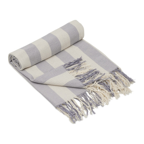 Подарочный набор c пледом, термосом, свечой и миндалем, синий