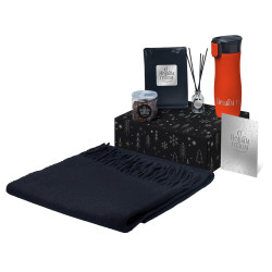 Подарочный набор с палантином и термокружкой, красный