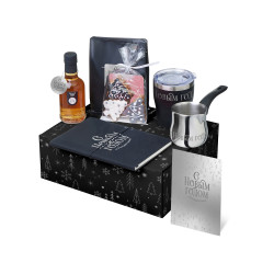 Подарочный набор с туркой, кофе и термокружкой, черный