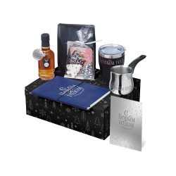 Подарочный набор с туркой, кофе и термокружкой, синий