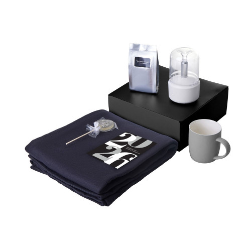 Подарочный набор с пледом, увлажнителем и кружкой, серый