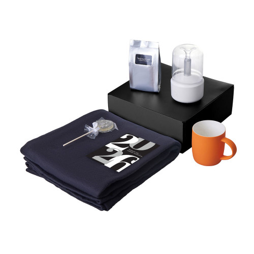Подарочный набор с пледом, увлажнителем и кружкой, оранжевый