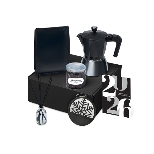Подарочный набор с гейзерной кофеваркой, кофе и диффузором
