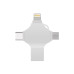 USB-флешка на 64 Гб 4 в 1 поворотный механизм, c дополнительными разъемами MicroUSB, TypeC и Lightning, серебристый