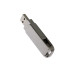 USB 2.0- флешка на 32 Гб поворотный механизм 2 в 1, c дополнительным разъемом Type-C с одноцветным металлическим клипом, серебристый