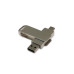 USB 3.0- флешка на 32 Гб поворотный механизм 2 в 1, c дополнительным разъемом Type-C с одноцветным металлическим клипом, серый
