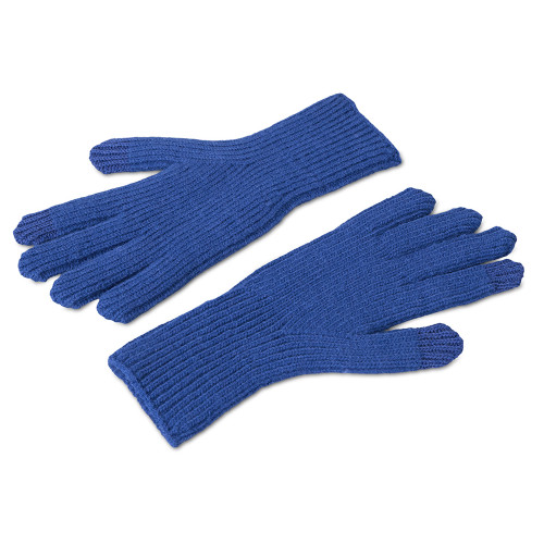 Подарочный набор с перчатками, термосом и чаем, синий