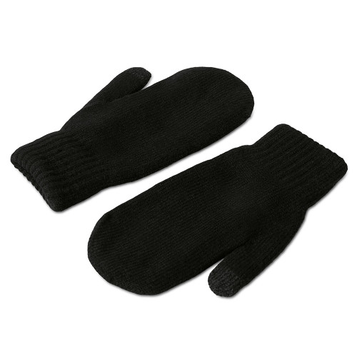 Подарочный набор с варежками, шарфом и термосом, черный