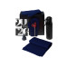 Подарочный набор с варежками, шарфом и термосом, темно-синий