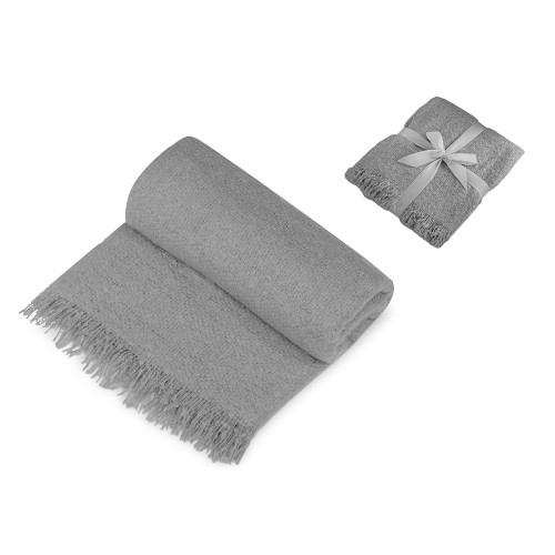 Подарочный набор с пледом, увлажнителем и попкорном, серый