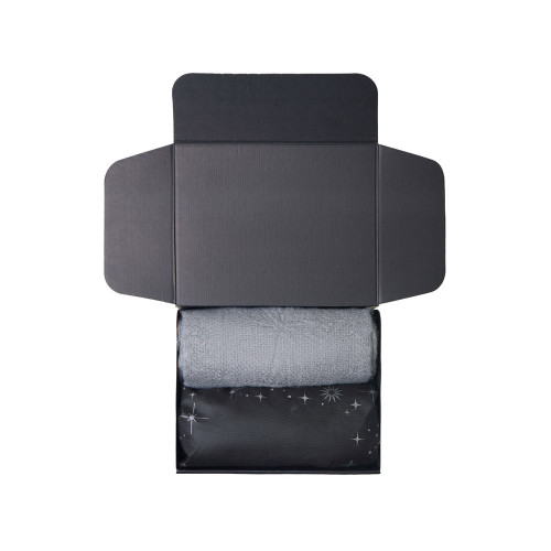 Подарочный набор с пледом, увлажнителем и попкорном, серый