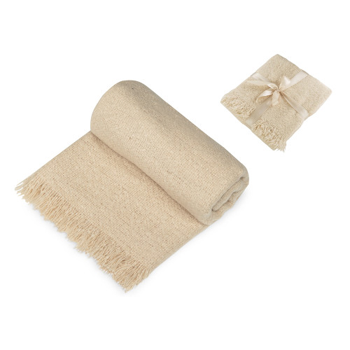 Подарочный набор с пледом, увлажнителем и попкорном, бежевый