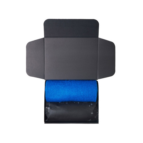 Подарочный набор с пледом, увлажнителем и попкорном, синий