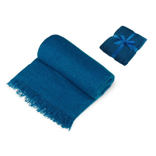 Подарочный набор с пледом, увлажнителем и попкорном, синий