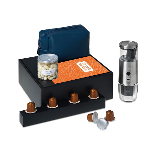 Подарочный набор Re:y. Boost с кофемашиной, капсулами и косметичкой